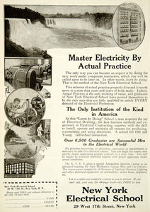1921 Ad New York Electrical School Science Industry Mechanical Machinery SI2