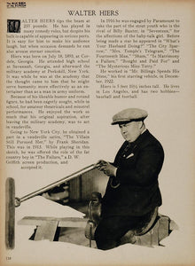 1923 Walter Hiers Silent Film Actor Biography Print - ORIGINAL HISTORIC IMAGE