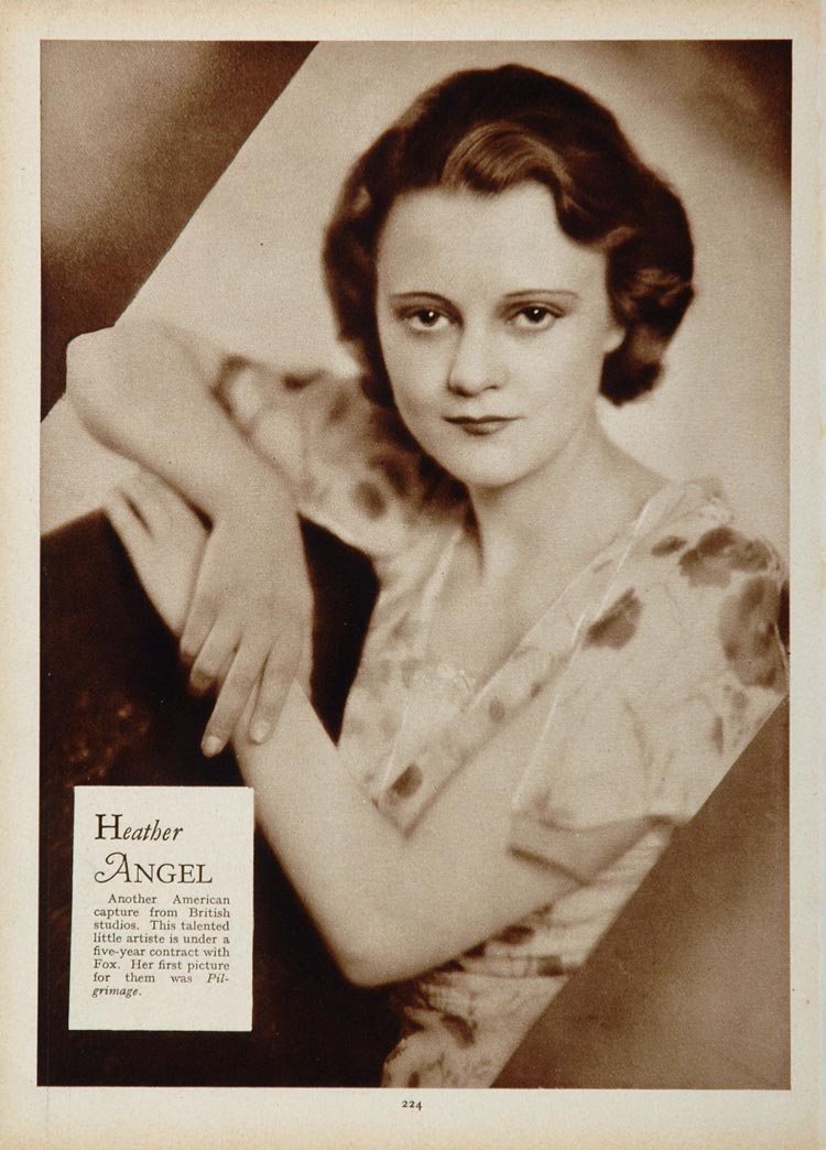 1933 Heather Angel British Movie Actress Portrait Print ORIGINAL HISTORIC STAGE4