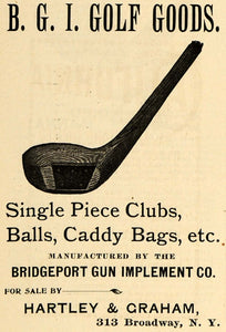 1898 Ad B. G. I. Golf Caddy Bag Bridgeport Gun Hartley - ORIGINAL TIN4