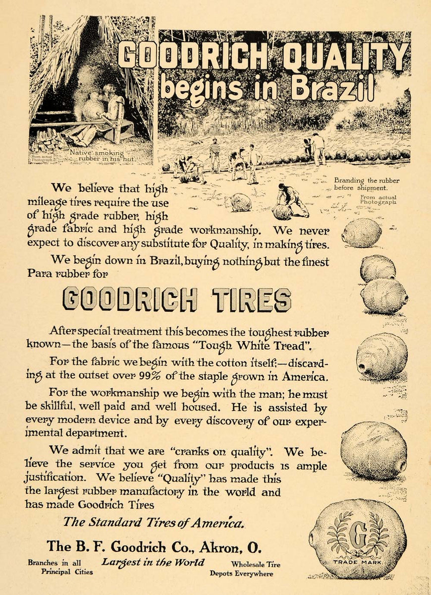 1911 Ad B. F. Goodrich Tires Rubber Akron OH Standard ORIGINAL TIN4
