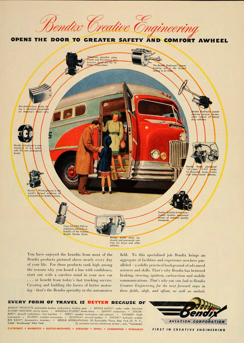 1946 Ad Bendix Aviation Corp. Engineering Products Bus - ORIGINAL TM1 ...