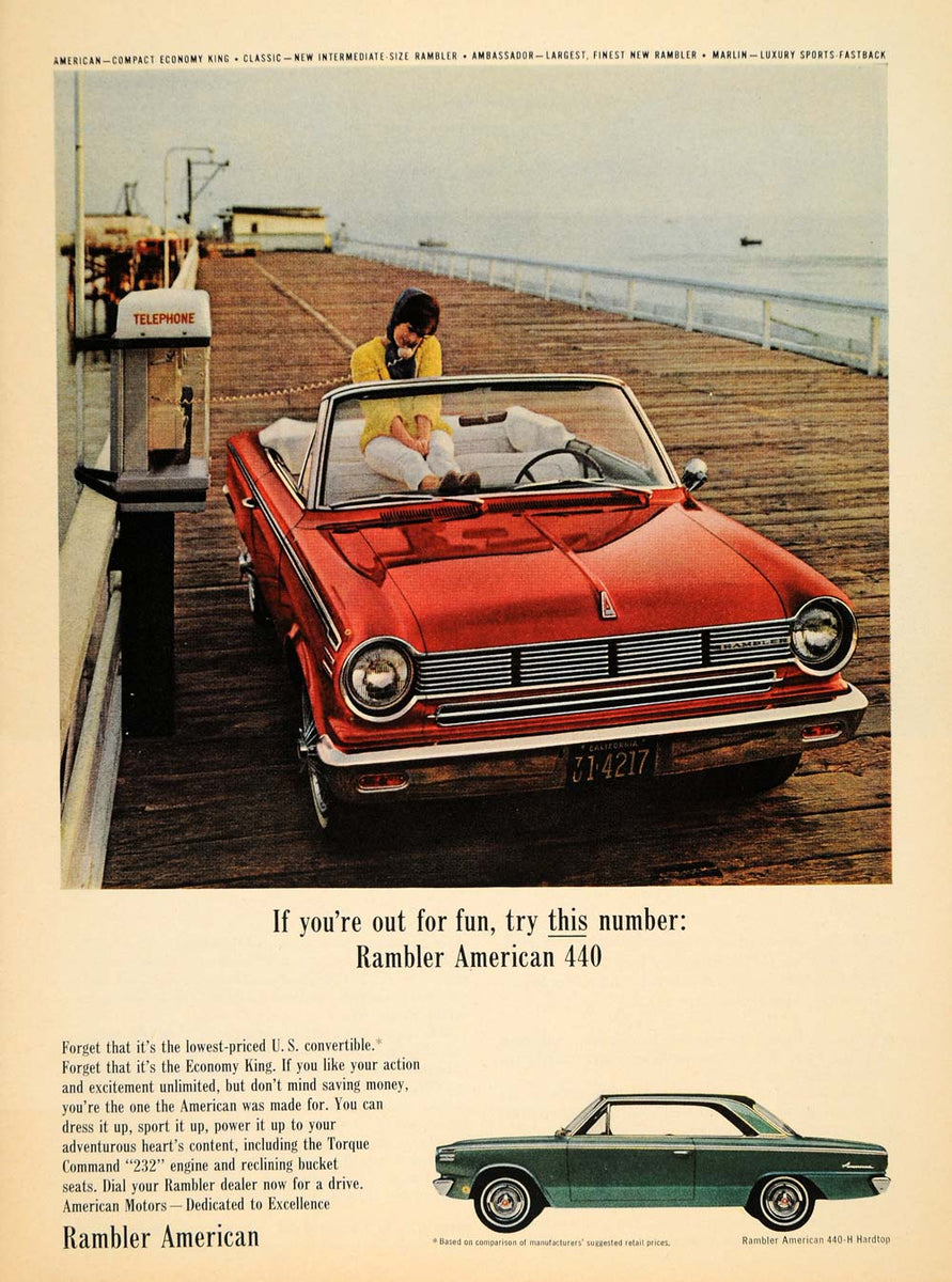 1965 Ad American Motors Red Rambler 440 H Hardtop Car - ORIGINAL