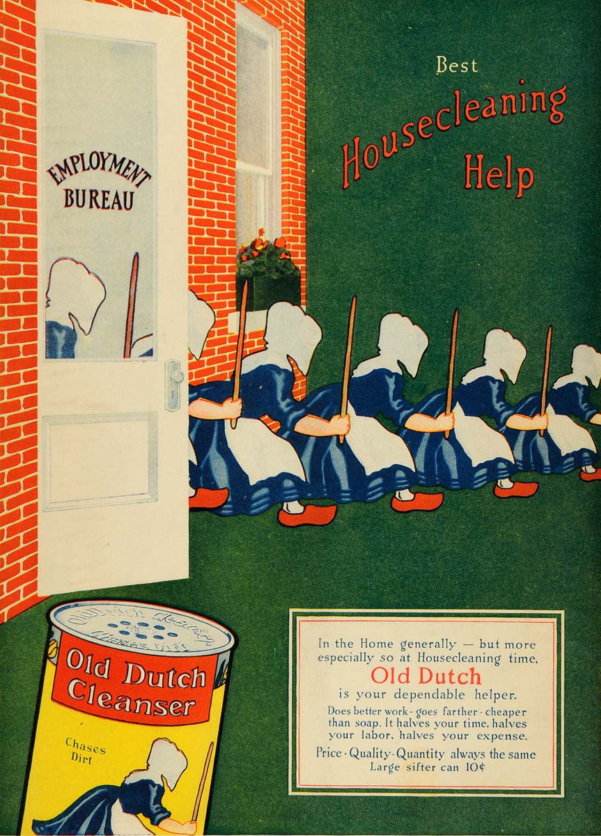 1918 Ad WWI Old Dutch Cleanser Trademark Housekeeping Cleaner