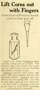 1918 Ad Edward Wesley Co Cincinnati Freezone Drops Callus Corn Feet Skin TMP2