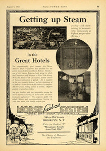 1924 Ad Morse Fuel Oil System Belleview Hotel Bowman FL - ORIGINAL TPM1