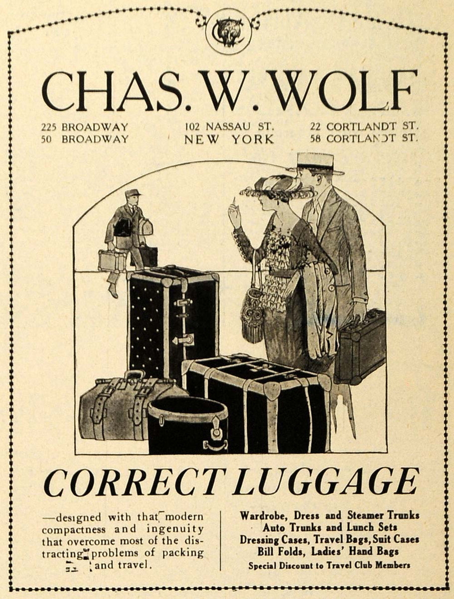 1919 Ad Luggage Wardrobe Trunks Suit Cases Hand Bags - ORIGINAL