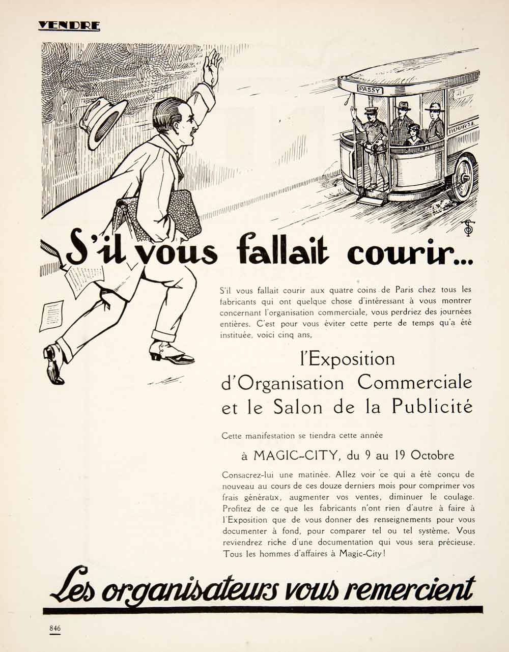 1924 Ad Magic-City Exposition Organisation Commerciale Salon Publicite VEN3