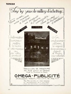 1924 Ad Omega French Advertising Agency 25 Blvd Voltaire Paris Pavillon VEN3