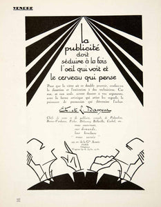 1925 Ad Etienne Leon Damour Advertising 44 Avenue Grande Armee Paris Art VEN4