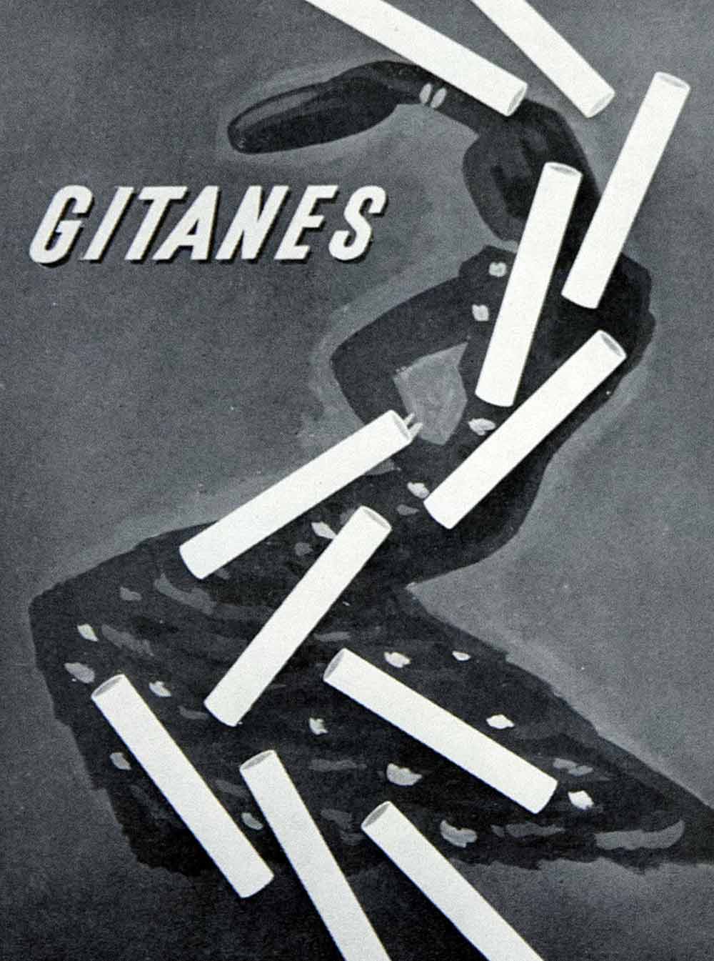 1956 Print Gitanes Cigarettes Villemot Smoking French Advertising Dance VEN7