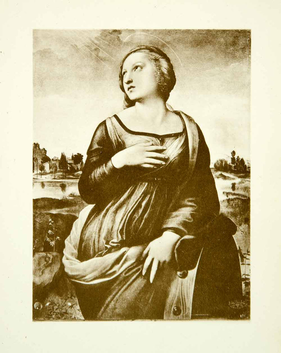 1900 Photogravure Raphael Sanzio Art Saint Catherine Alexandria XAQA8 ...