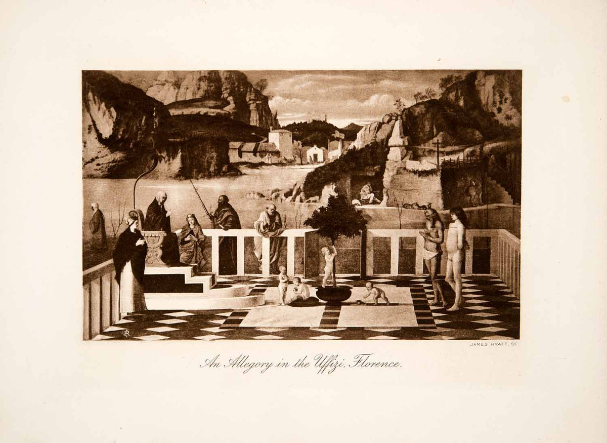 1901 Photogravure Giovanni Bellini Renaissance Holy Allegory