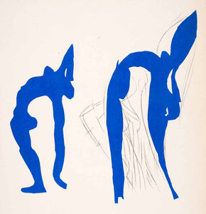 1969 Lithograph Henri Matisse Acrobats Abstract Art Blue Nude Women Female Naked