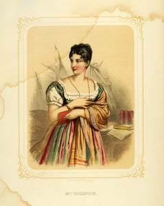 1857 Chromolithograph Portrait Stage Actress Emperor Napoleon Mistress XEA1