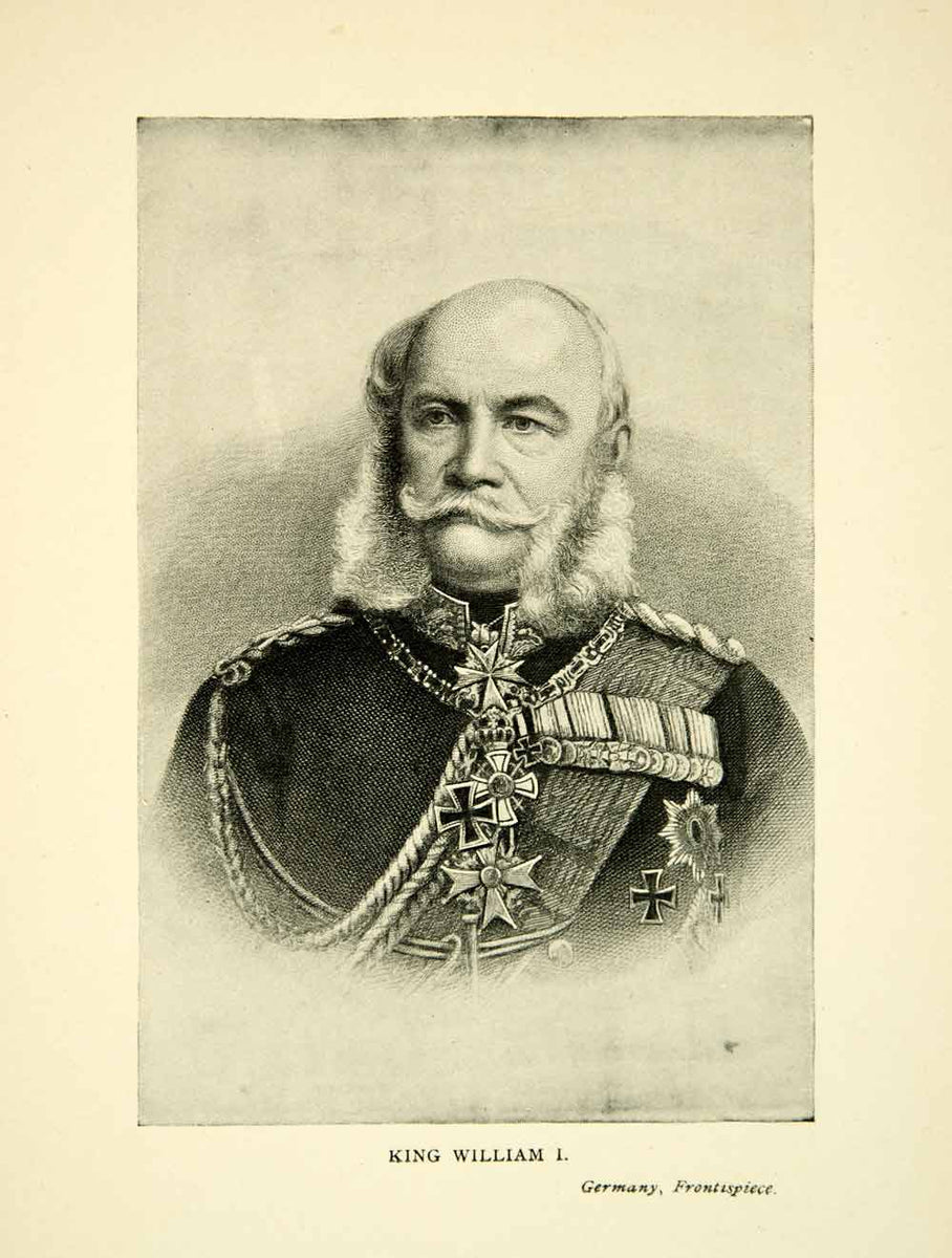 1902 Print King William I Royal Royalty Germany Deutschland Wilhelm XE, image size:908x1200