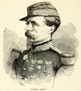 1884 Wood Engraving General Alfred Chanzy Franco-Prussian War Portrait XEQA2