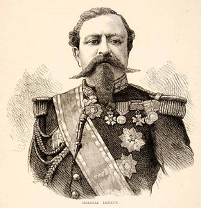 1874 Wood Engraving Portrait Costume Uniform Marshal Edmond Le Boeuf XEY1