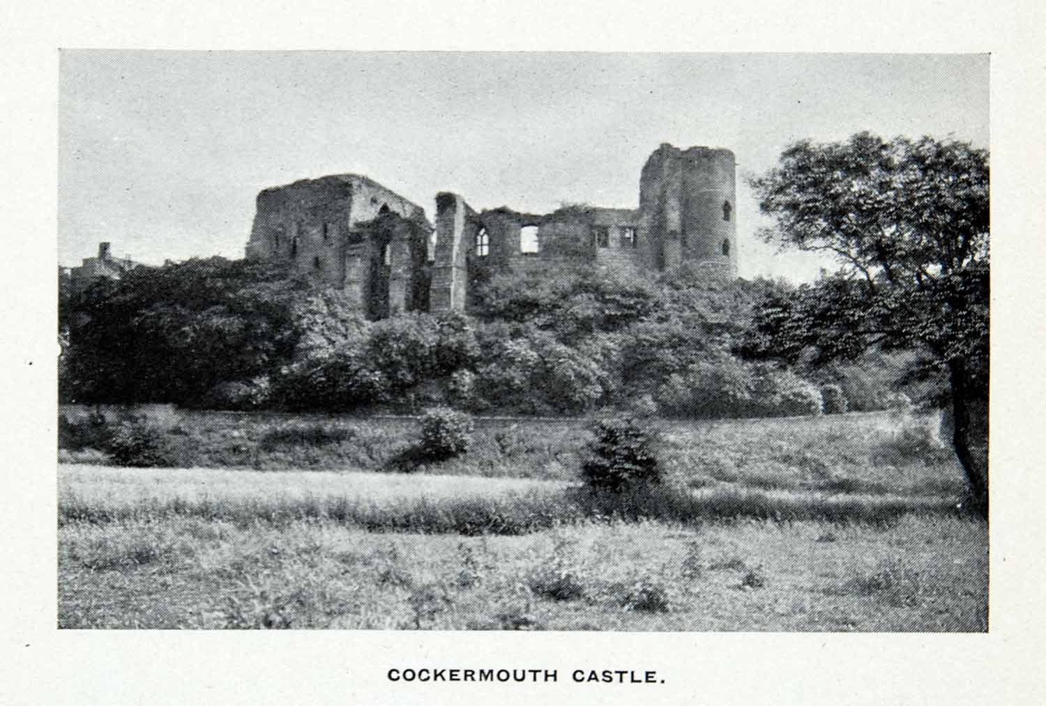 1912 Print Ancient Norman Cockermouth Castle Ruins Lake District Cumbria XGCA7