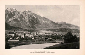 1899 Print Innsbruck Tyrol Austria Inn Valley Hall Tower Church Dome XGDA3