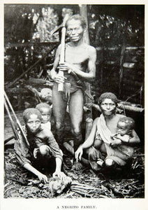 1909 Print Negrito Family Aboriginal Mountain Tribe Philippines Southeast XGDB7