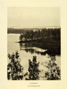 1911 Print Punkaharju Runeberg's Hill Finland Suomi Landscape Savonia Scene XGF9