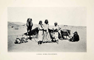 1932 Print Murra Camp Tent Native Desert Dwellers Camel Family Middle East XGHD7