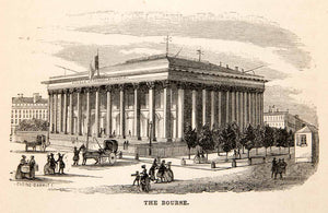 1856 Wood Engraving Bourse Stock Exchange Euronext Paris France XGMC1
