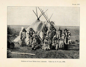 1916 Halftone Print Inuit Eskimos Great Whale River Labrador Skin Tent XGR6