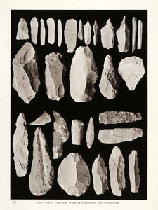 1906 Print Flint Tools Sandstone Archeology Sinai Egypt Mines Turquoise XGW4