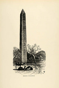 1904 Print Obelisk Heliopolis Hieroglyphics Al-Masalla Re-Atum Senusret XHA4