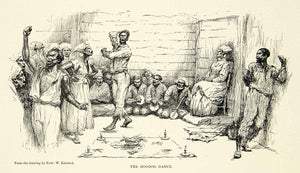 1895 Print Edward W. Kemble Art Hoodoo Dance African Slave Band Religion Music