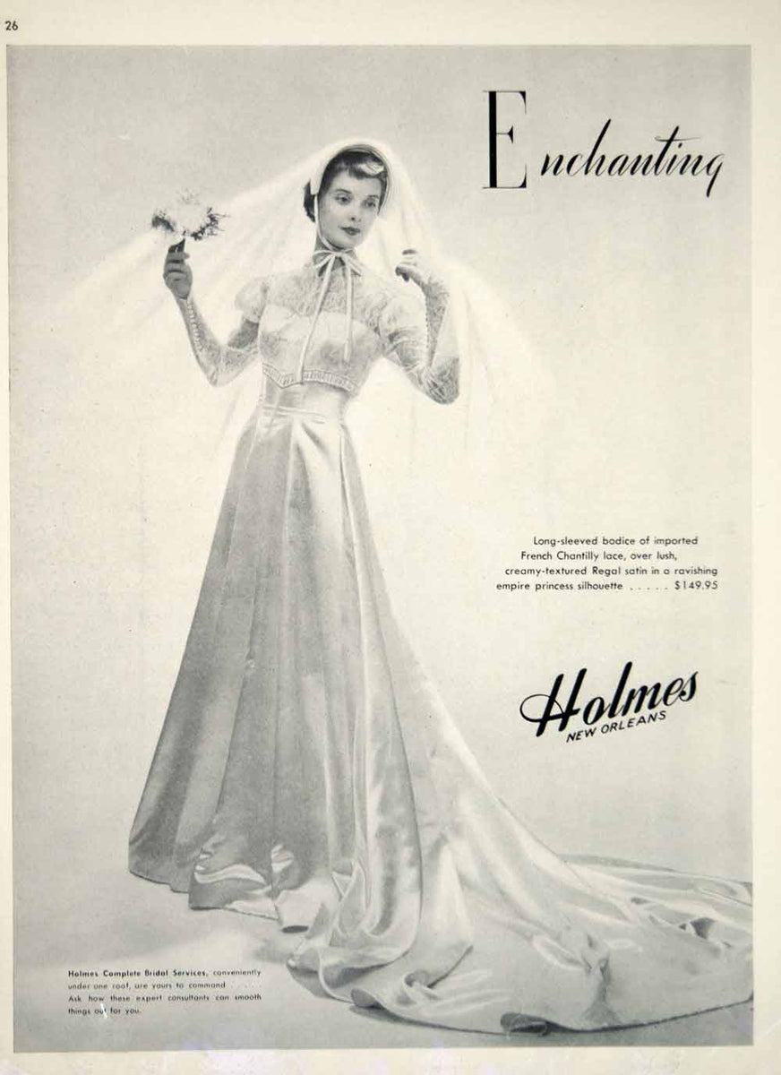1949 Ad Vintage Wedding Dress Bride Bridal Gown Veil Fashion Holmes Ne Period Paper Historic Art LLC 1949 Ad Vintage Wedding Dress Bride Bridal Gown Veil Fashion Holmes Ne Period Paper Historic Art LLC