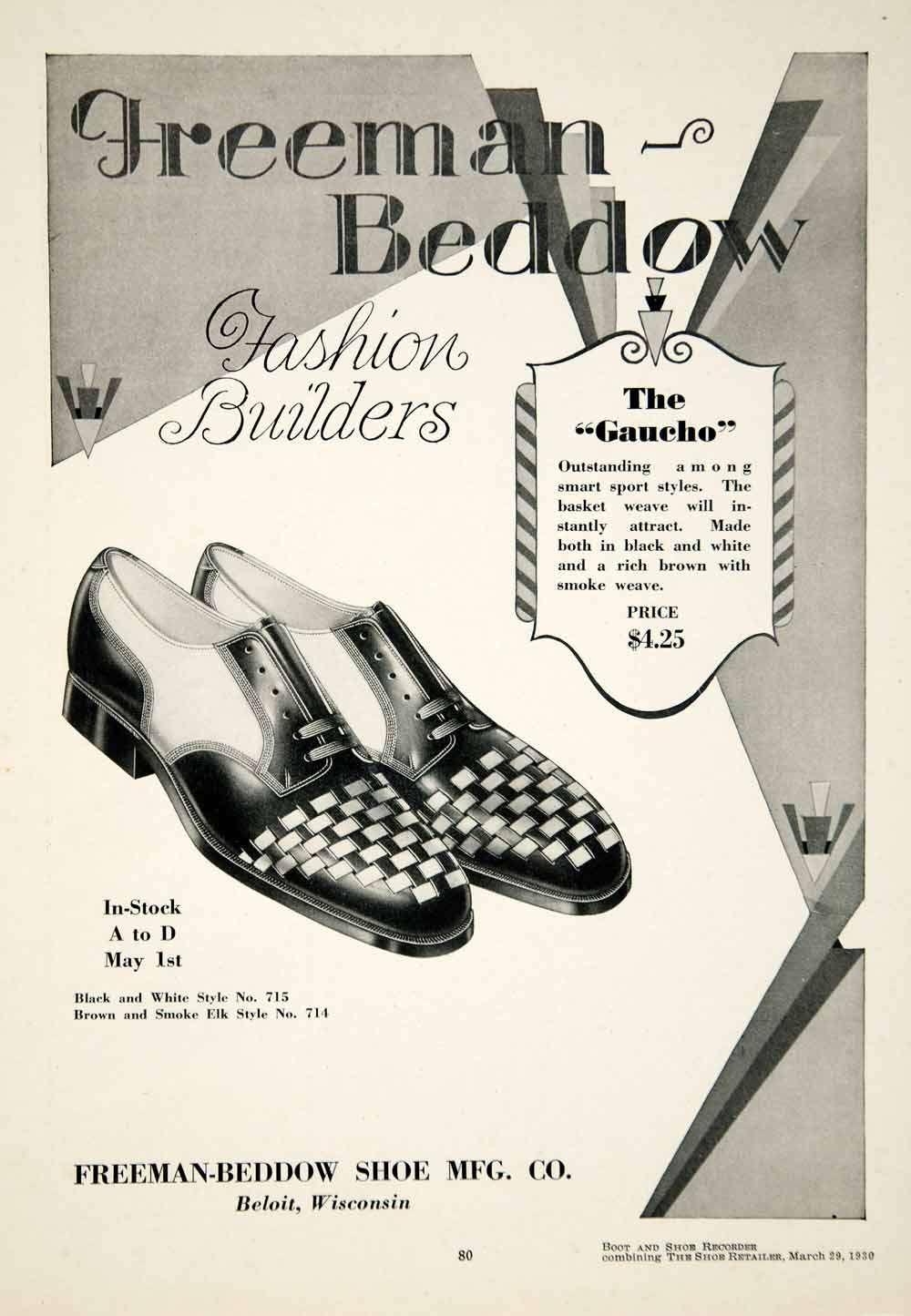 1930 Ads Smart Set Freeman Beddow Shoe Manufacturing Company Beloit YBSR1