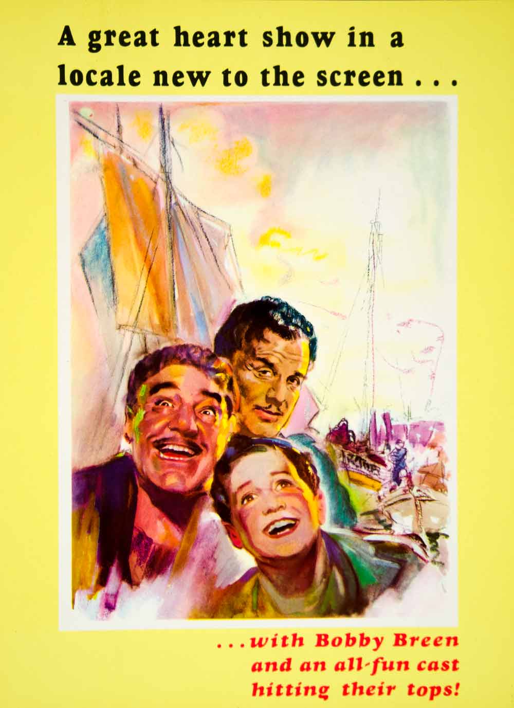 1939 Ad Movie Fisherman's Wharf San Francisco Bobby Breen Henry Armetta RKO YBX1