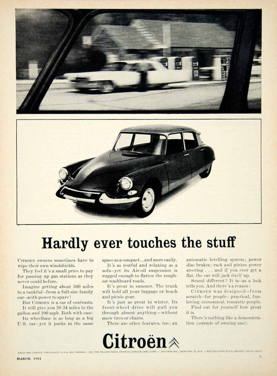 1964 Ad Citroen DS 19 4 Door Sedan French Import Mid Size Luxury