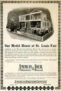 1904 Ad American Radiators Ideal Boilers Model Home Chicago Architecture YDL1