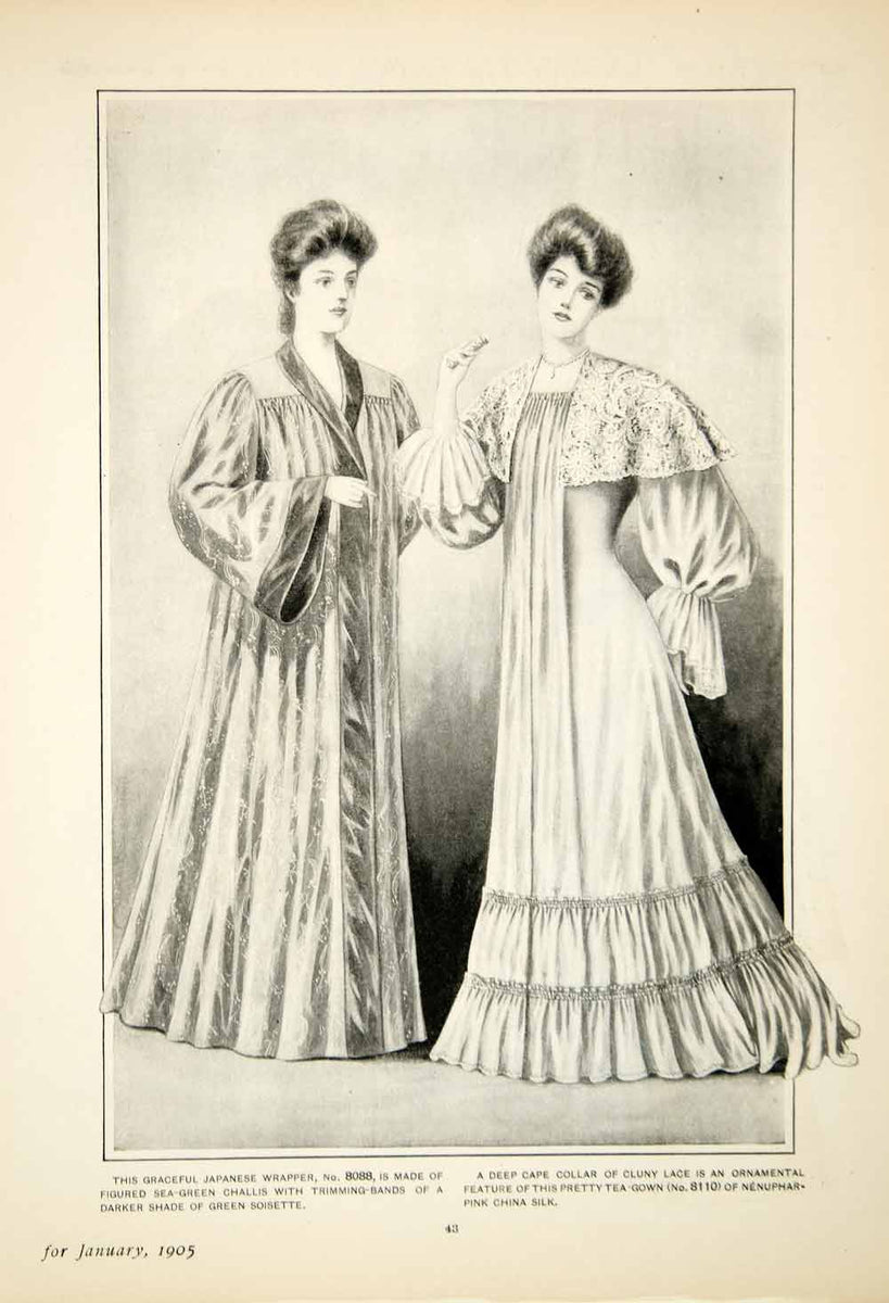 1905 Print Delineator Female Style Clothing Art Japanese Wrapper Tea G