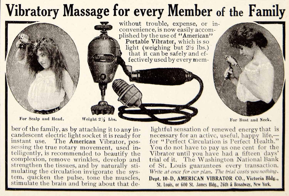 1906 Ad American Vibrator Massage Machine 600 St James Bldg 26th Broad   Period Paper Historic Art LLC