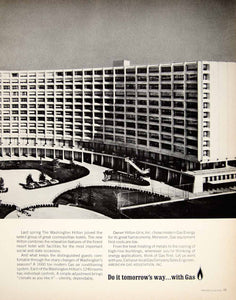 1966 Ad American Gas Cooling Air Conditioning Washington Hilton Hotel D.C. YFM2