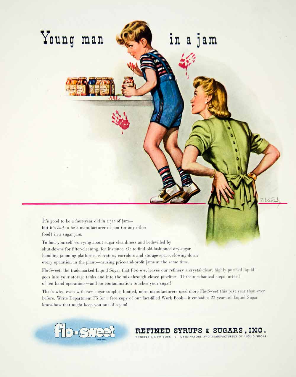 1947 Ad Flo Sweet Refined Syrups Sugar Child Jam Mother Manufacture Liquid YFT3