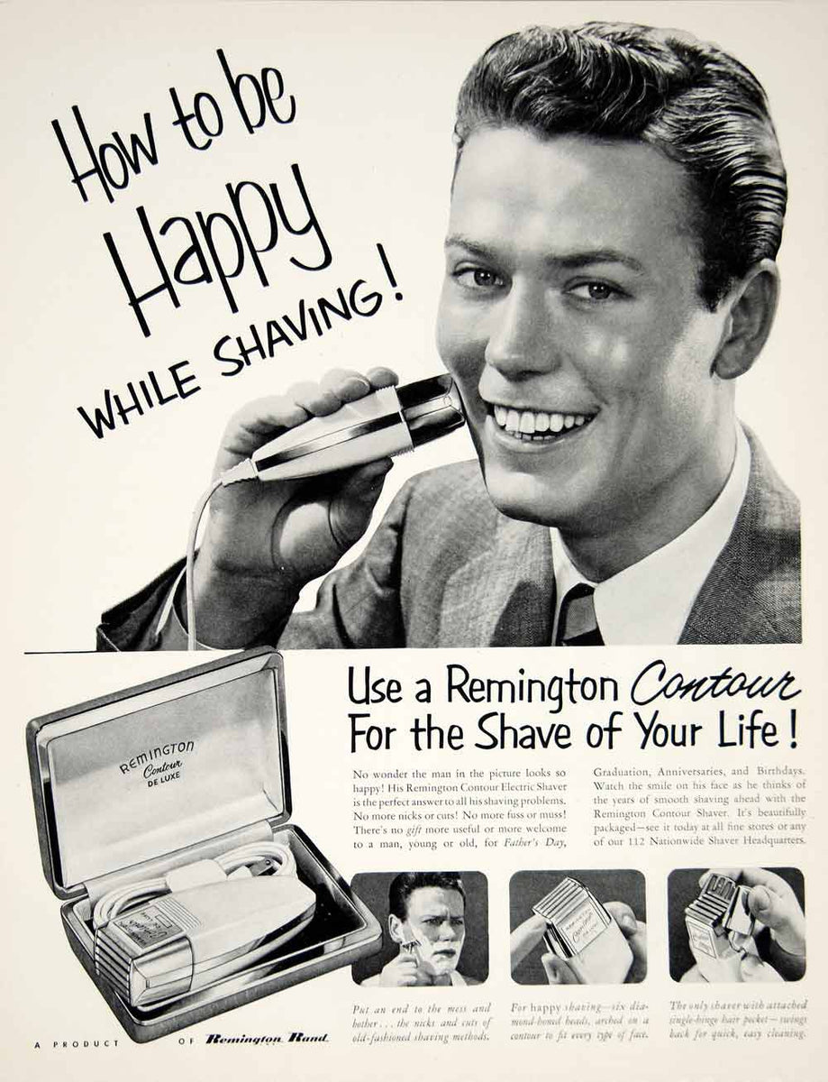 1951 Ad Remington Contour De Luxe Electric Shaver Razor Health Beauty