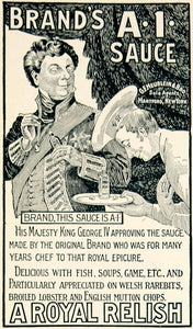 1906 Ad Brands A1 Sauce Food Condiment GF Heublein King George IV Art YLF1