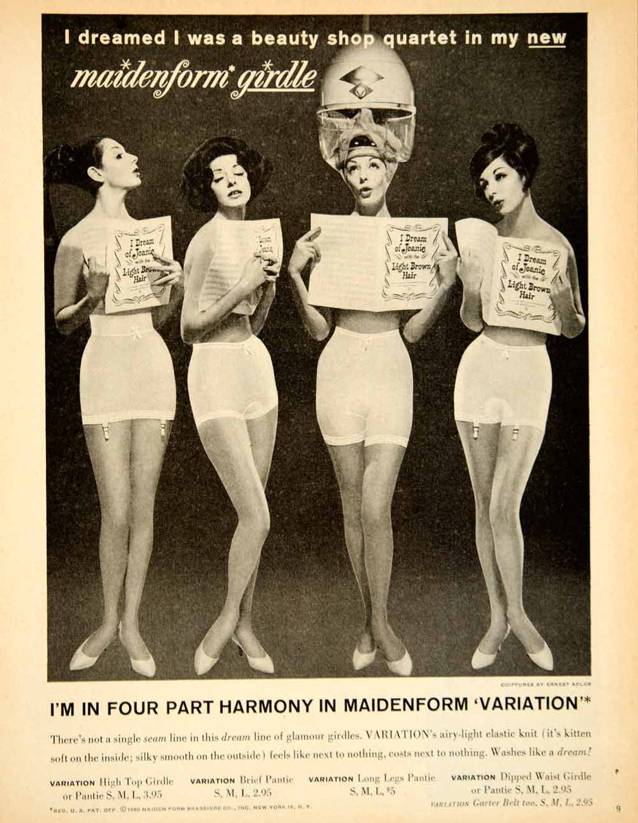 1960 Ad Maidenform Variation Girdle I Dreamed Beauty Shop Quartet 4 Pa