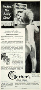 1946 Ad Gerber's Barley Cereal Gerber Baby Infant Food Naked Nude Fremont YRM1