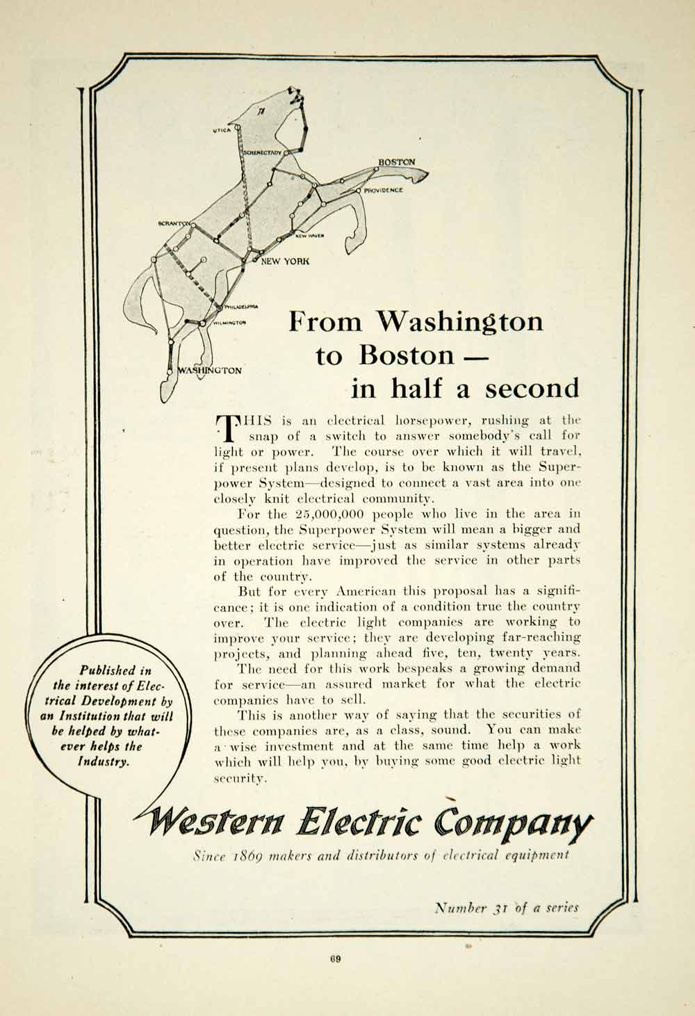 1922 Ad Western Electric Company Makers Distributors Equipment Vintage YRR2