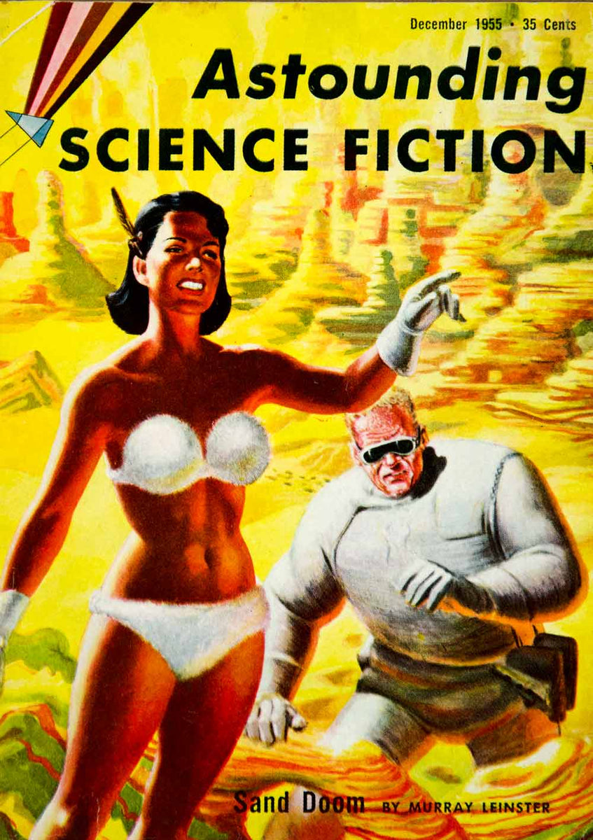 1955 Cover Astounding Science Fiction Art Frank Kelly Freas Sand