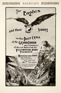 1900 Ad Northern Pacific Railway Railroad Travel Yellowstone Park Eagles YSN2
