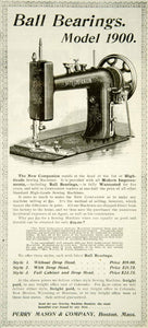 1900 Ad Ball Bearings Model Sewing Machine Perry Mason Boston New Companion YYC2