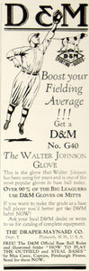 1926 Ad Draper-Maynard D&M Walter Johnson Baseball Glove Sporting Goods MLB YYC6